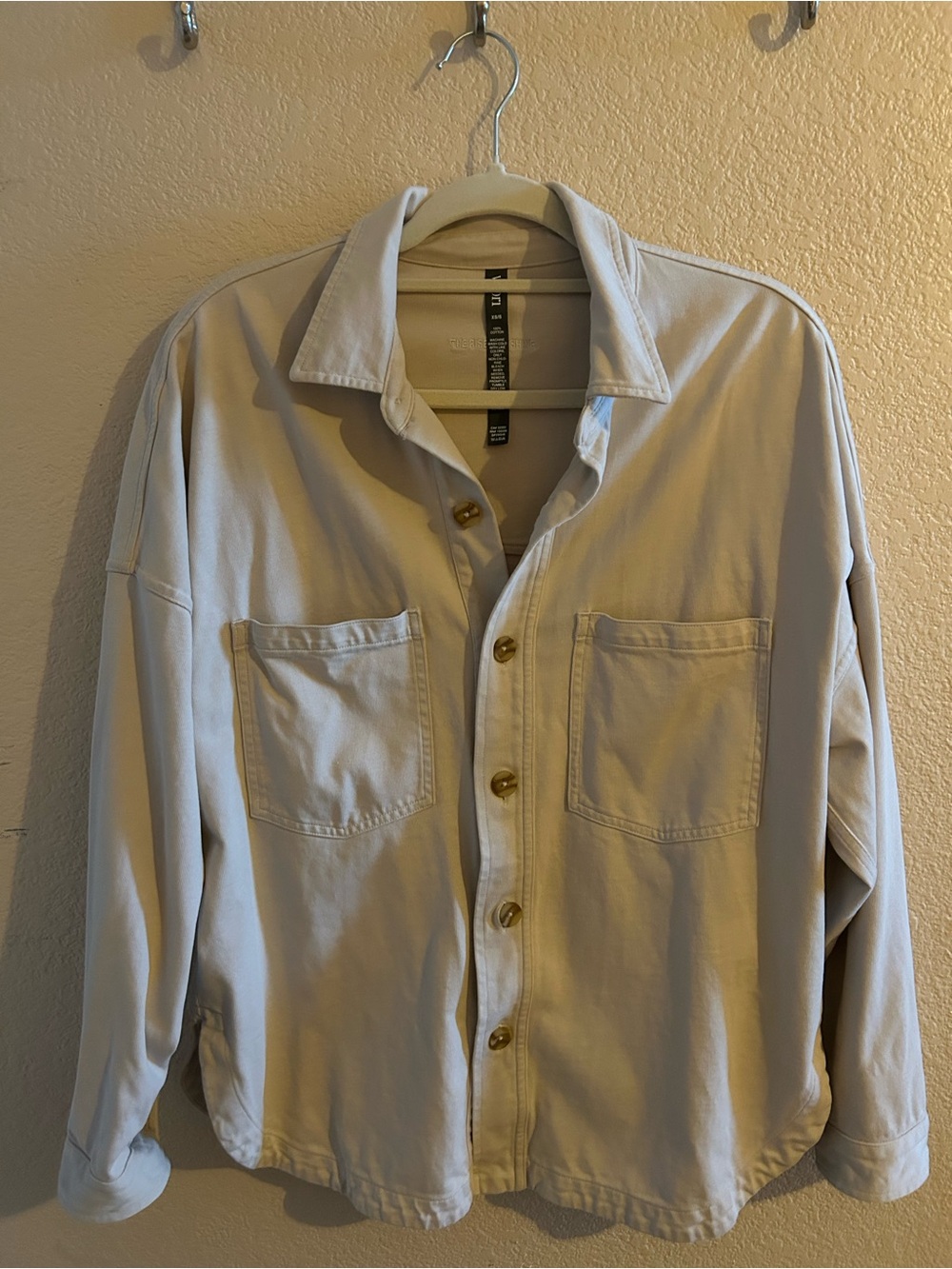 Vuori womens Button-Up Shirt Jacket in Light Beige